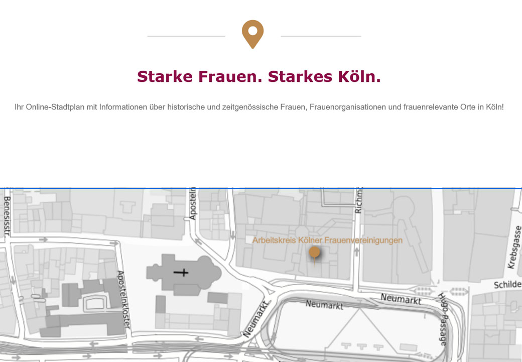 Eintrag des AKF Köln im Kölner Frauen*Stadtplan